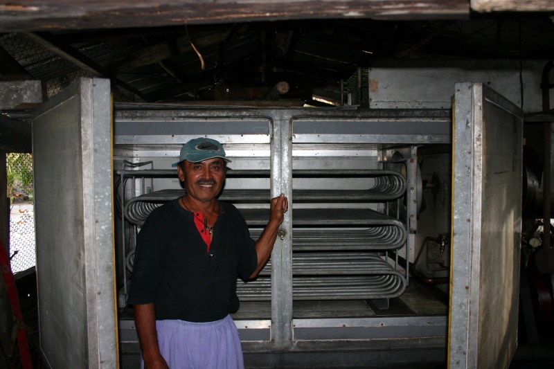 Bill beams with pride over his blast freezer.